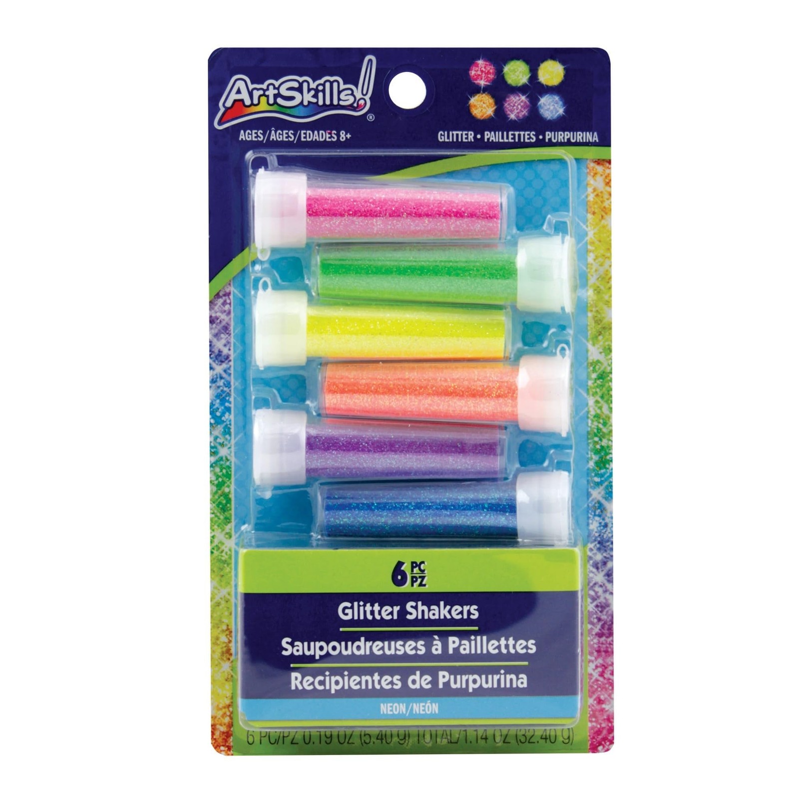 ArtSkills Neon Glitter Shaker Set, Arts and Crafts Supplies, Ultra-Fine and B...