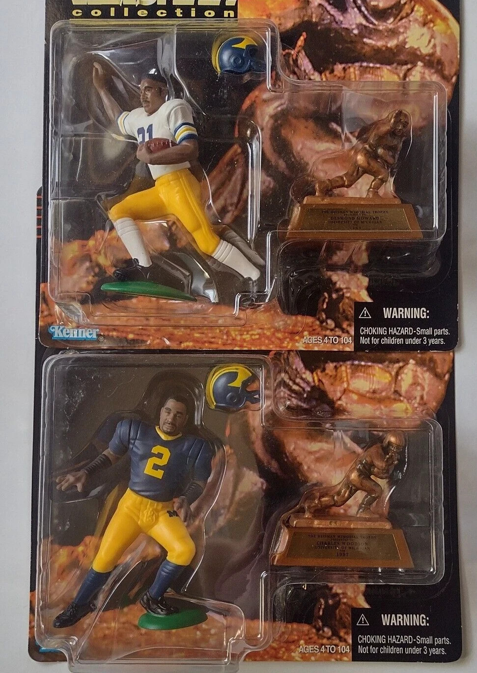 CHARLES WOODSON & DESMOND HOWARD Starting Lineup Heisman MICHIGAN WOLVERINES