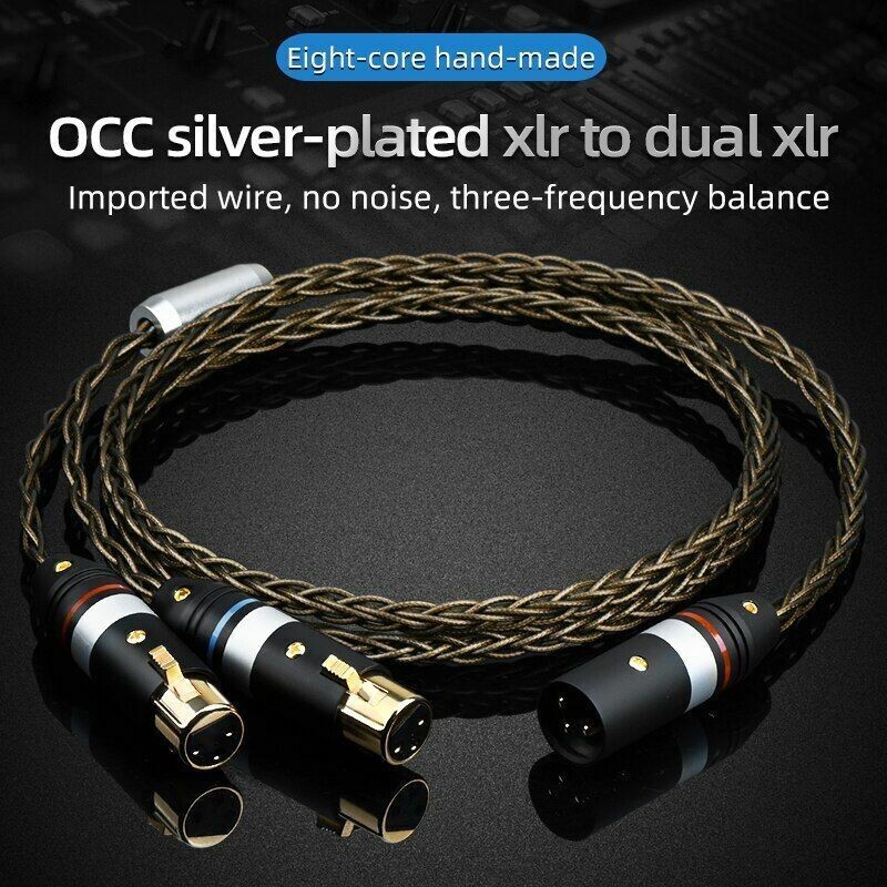Hifi XLR To 2XLR Cable Occ Silver Plated High Quality XLR Splitter Y XLR Audio