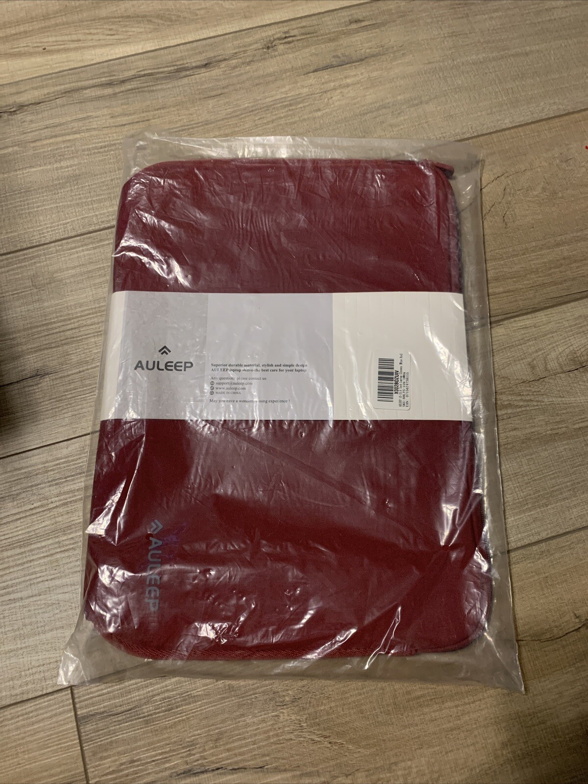 NWT 15-15.6 Auleep Laptop Sleeve Wine Color Zip Around