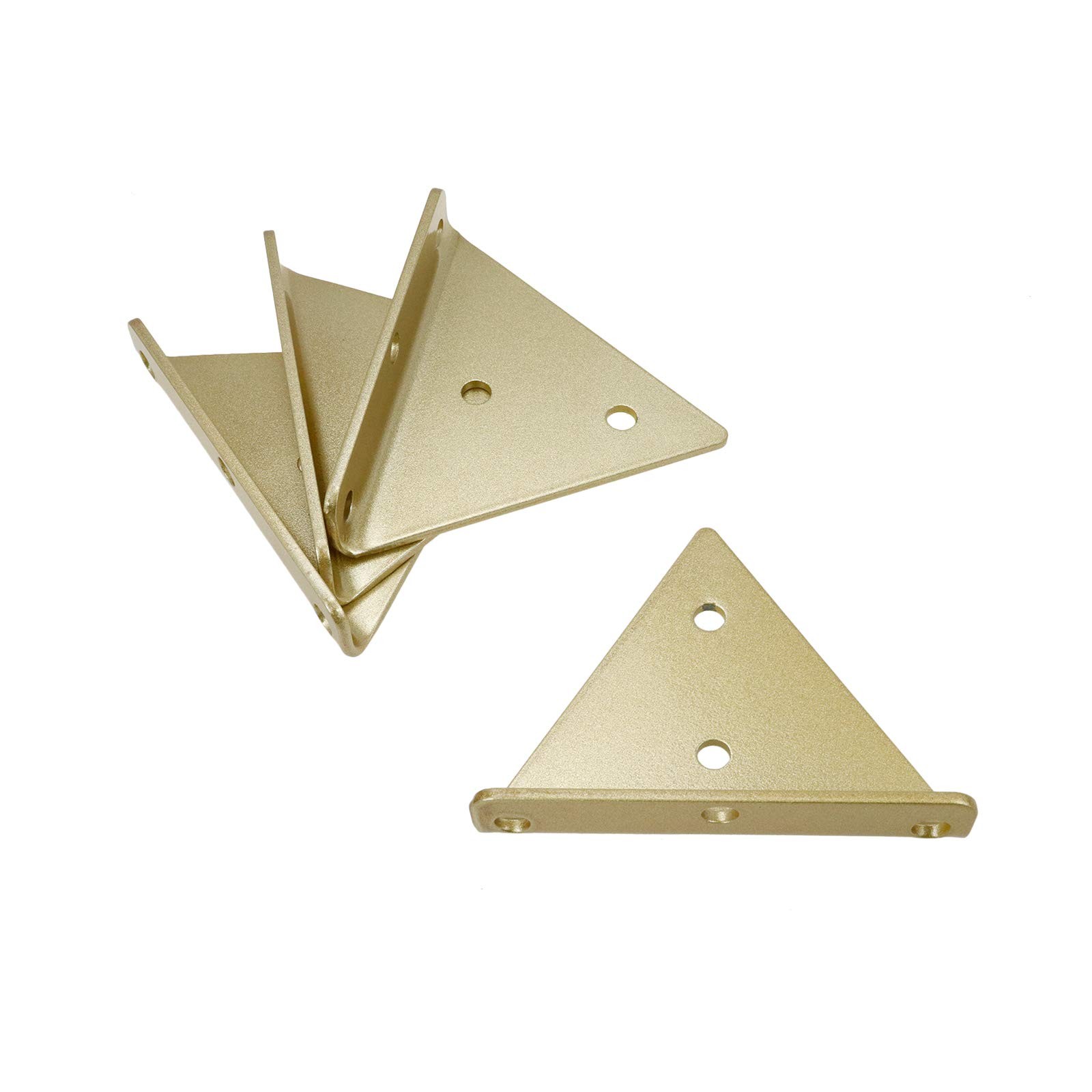 4 PCS Wall Mounted Shelving Brackets Triangle Support Heavy Duty Gold Screws
