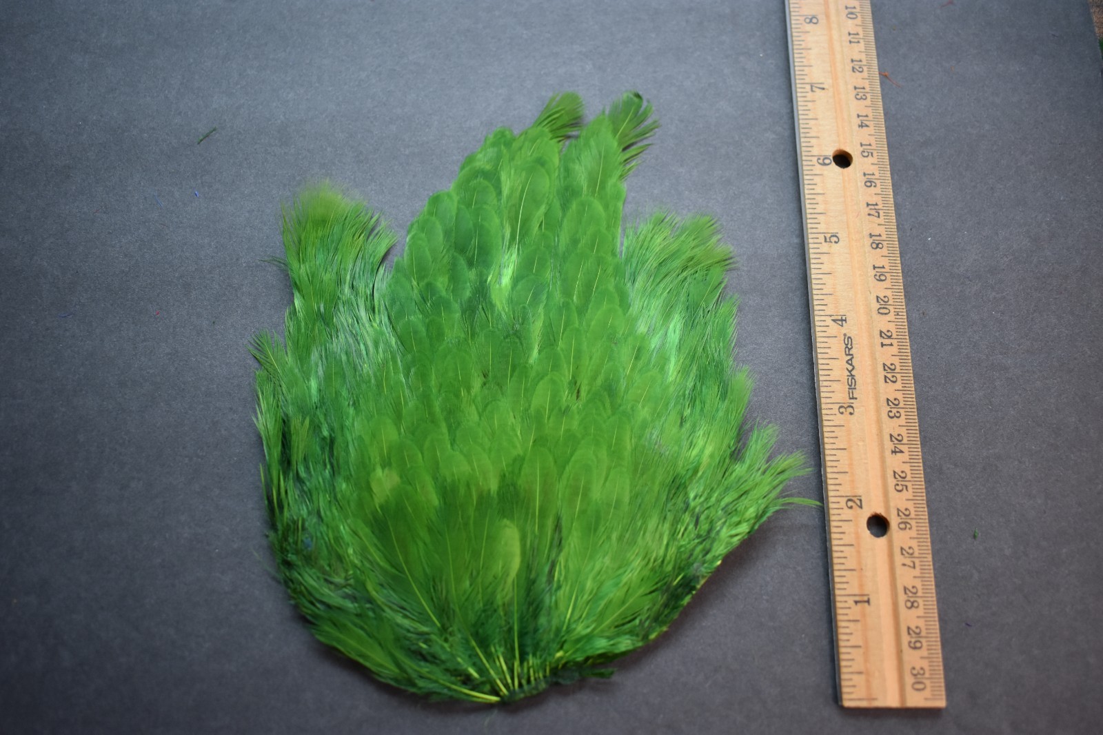 Lot 338,  Dyed SHADES OF GREEN India Hen Back Saddle Feathers for Fly Tying