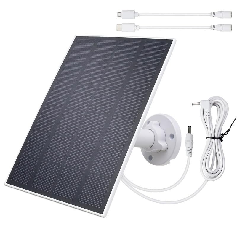 5V 3W Waterproof Solar Panel Charger for Outdoor Security Camera with DC...