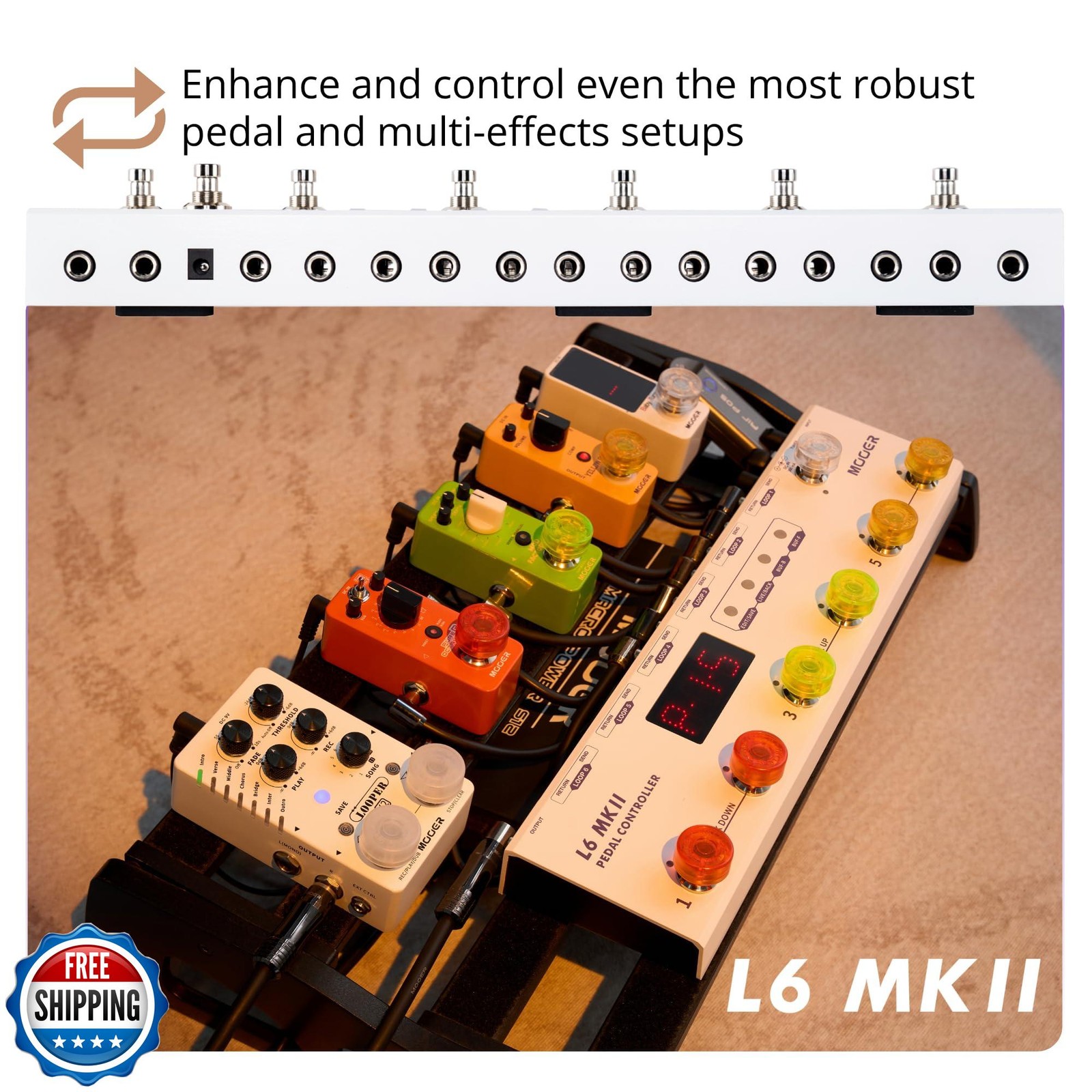 MOOER L6 MKII Guitar Multi Effects Pedalboard Pedal Controller Ba