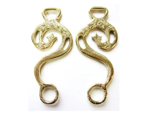 Hackamore "Baroque" Gold - Brass Tone - 1 Pair Legs Decorated