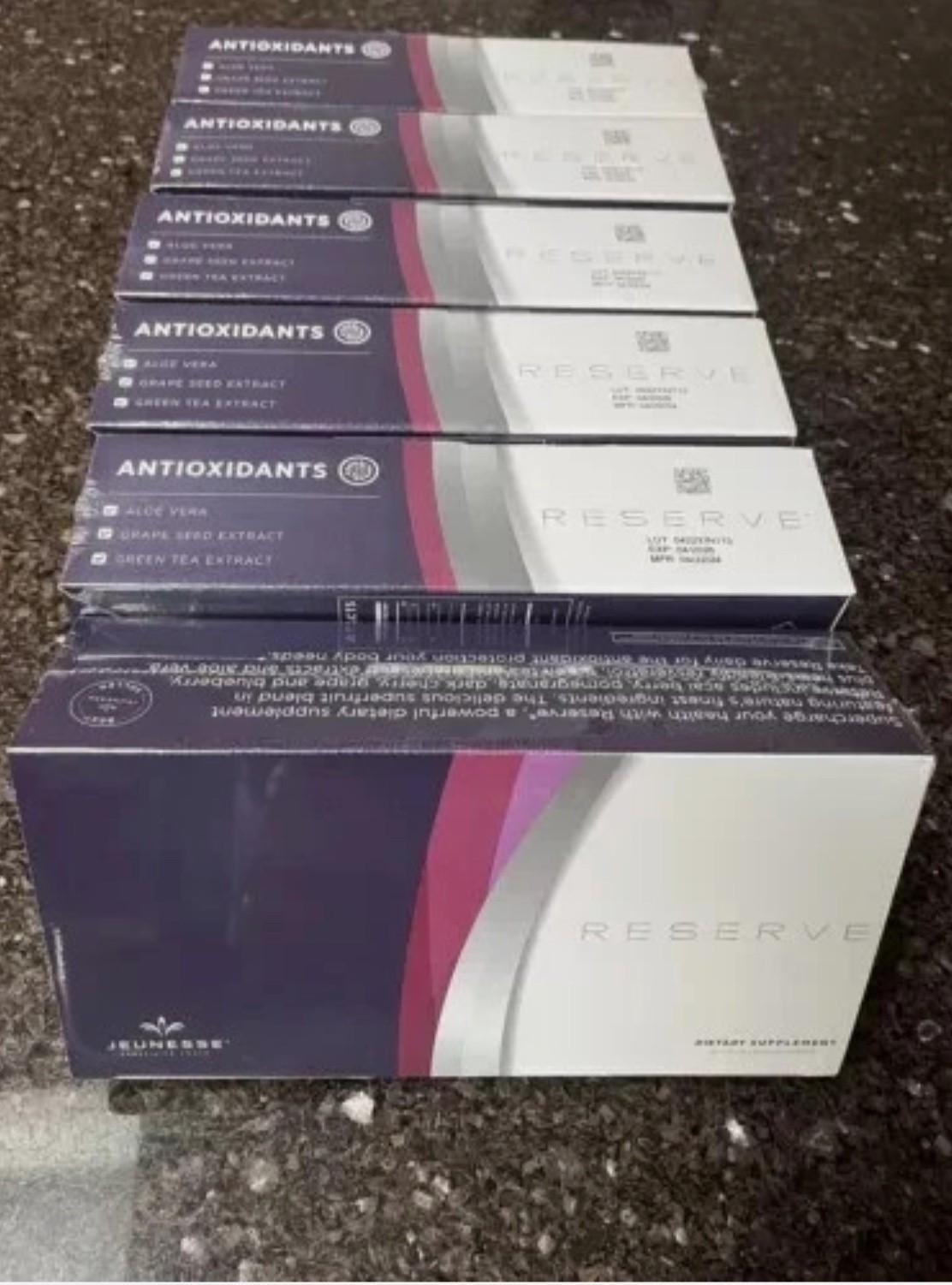 Jeunesse Reserve Resveratrol Antioxidants  Supplement Gel Packs 6 Box - Exp 2027