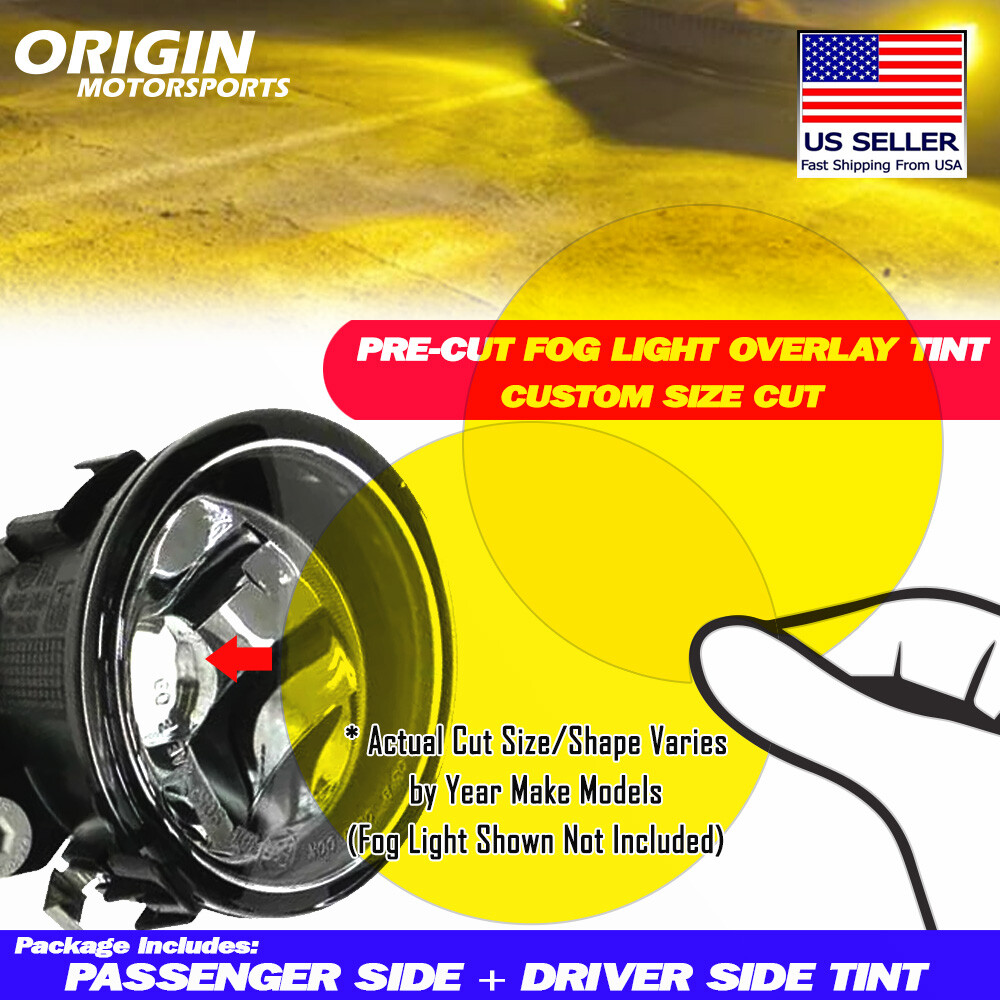 Yellow Precut Fog Light Overlay Tint Covers Film Fits Ford Expedition 2007-2014