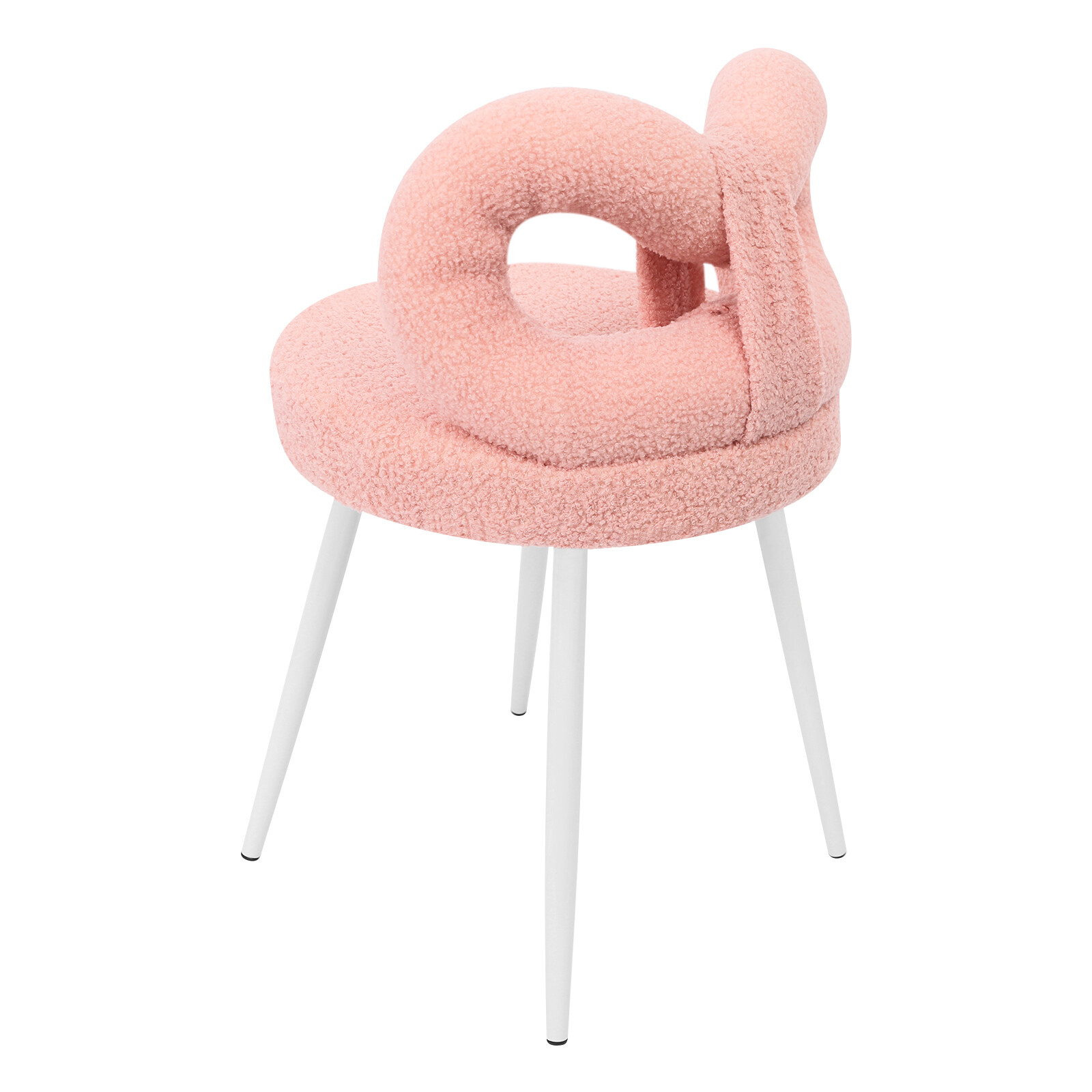 Modern Floor Standing Cute Bow Backrest Make-up Chair Pink 33*33*67cm