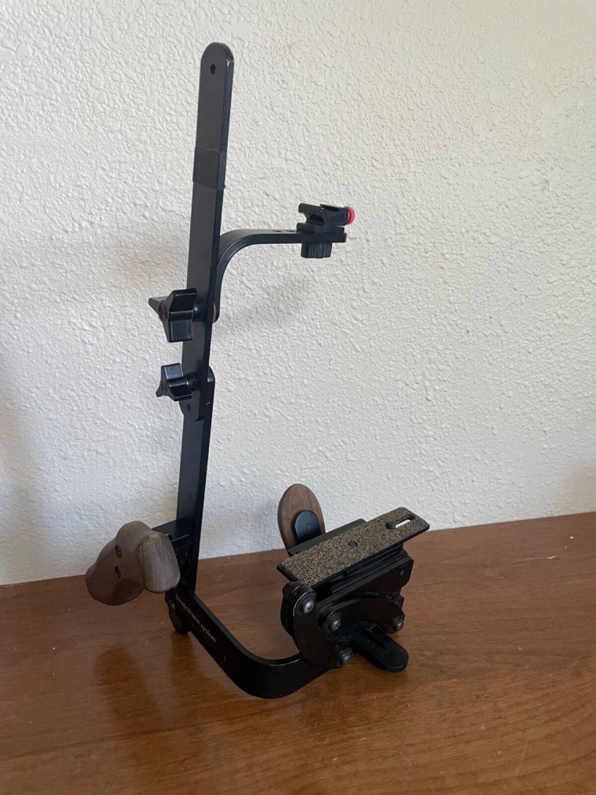 Stroboframe Pro Model R4b Camera/Flash Bracket + Landscape Portrait Base Wood