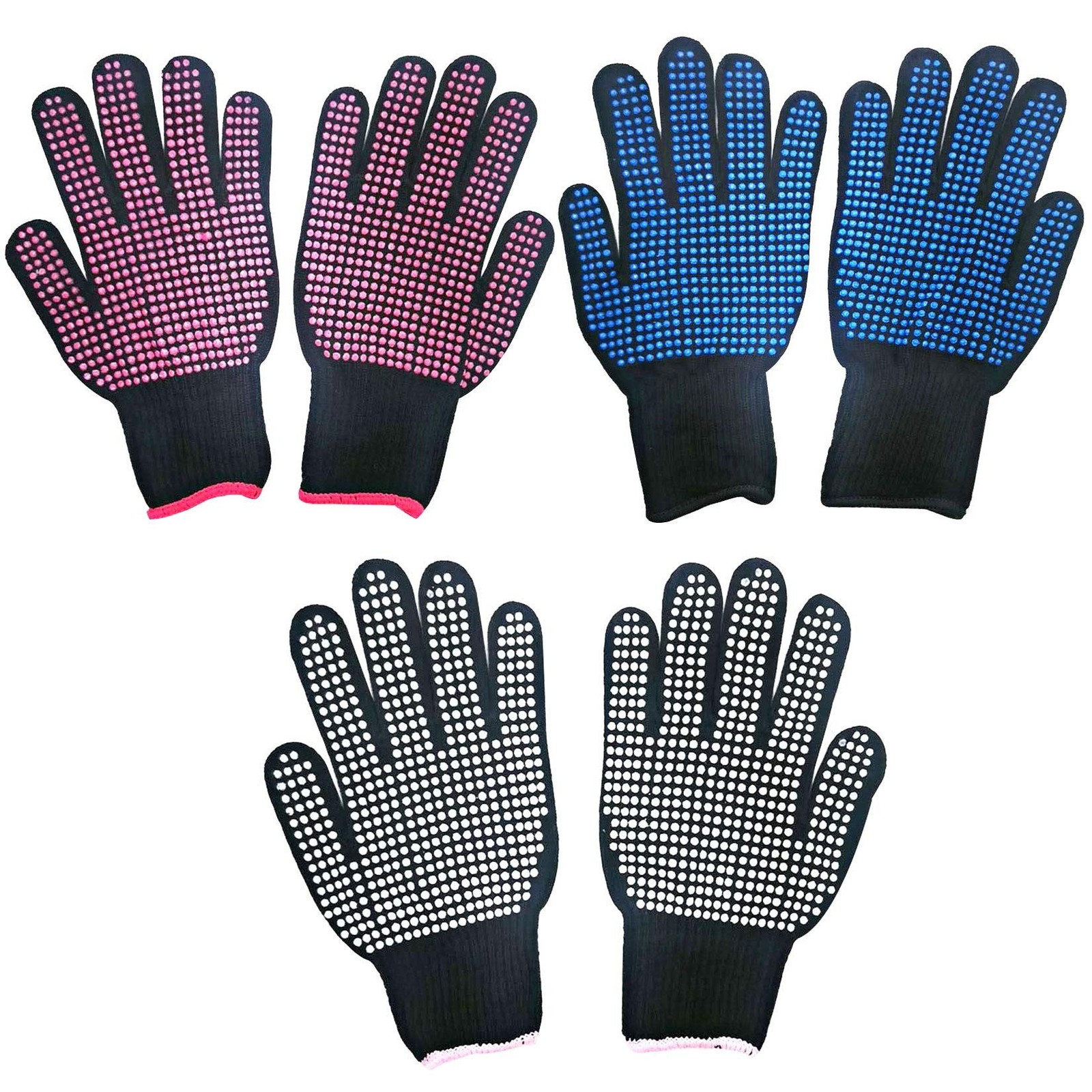 Markeny 3 Pair Heat Resistant Grill Gloves, Silicone Non-Slip Hot Insulated G...