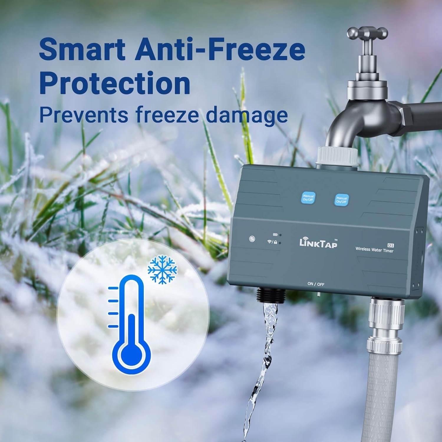 Linktap D1 Smart Sprinkler Timer | Requires Gateway | 2-Outlet Water Timer for G
