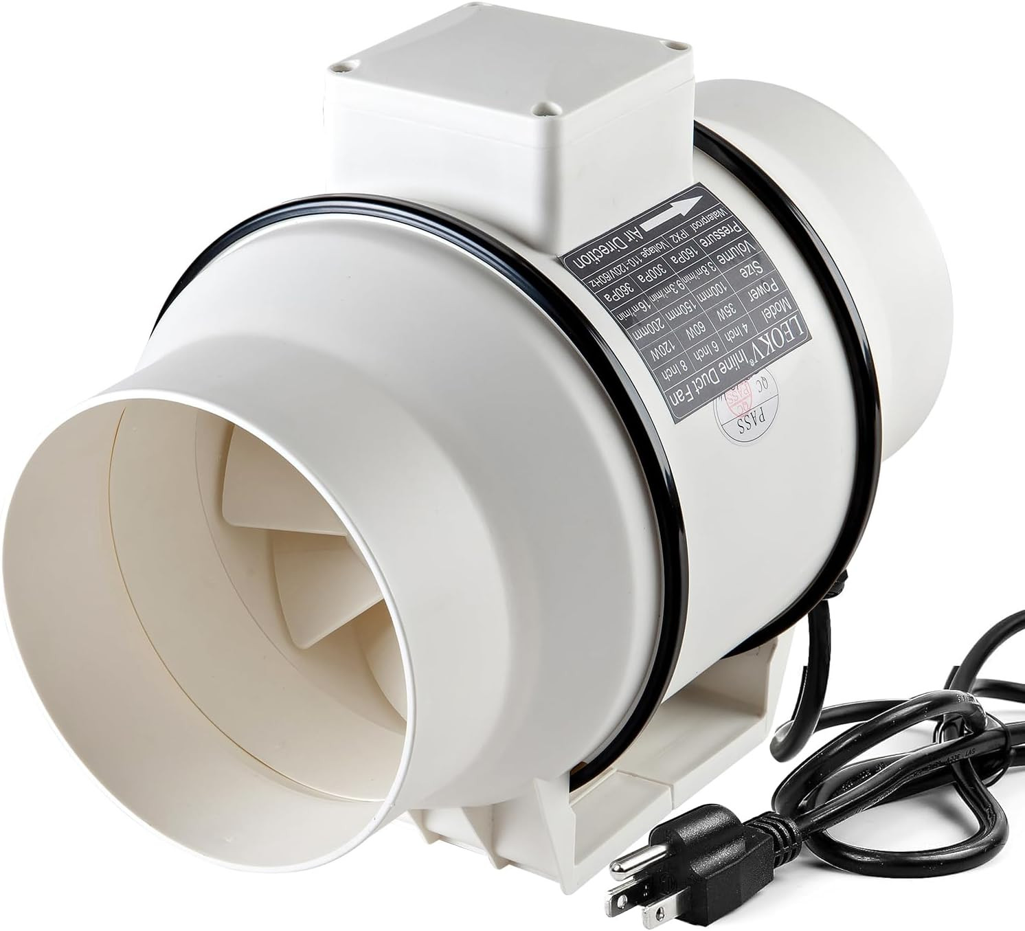 6Inch Exhaust Fan Pipeline Booster Fan Inline Duct Fan 560 CFM Efficiency Air Fa