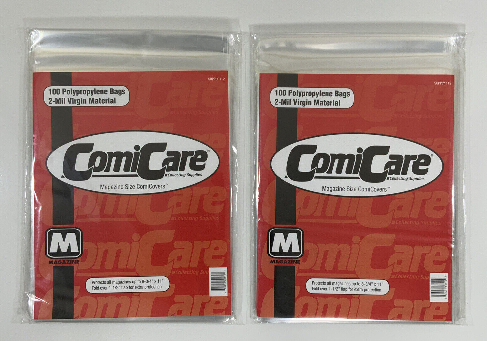 COMICARE MAGAZINE 8-3/4x11 POLYETHYLENE (PE) COMIC BAGS Pack of 200 2-MIL 23e