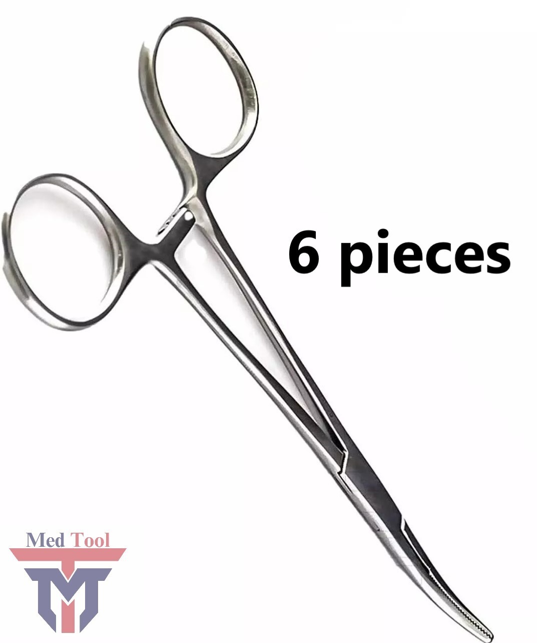 Set of 6 Pieces 5" Curved Hemostat Forceps Locking Clamps - Stainless Steel