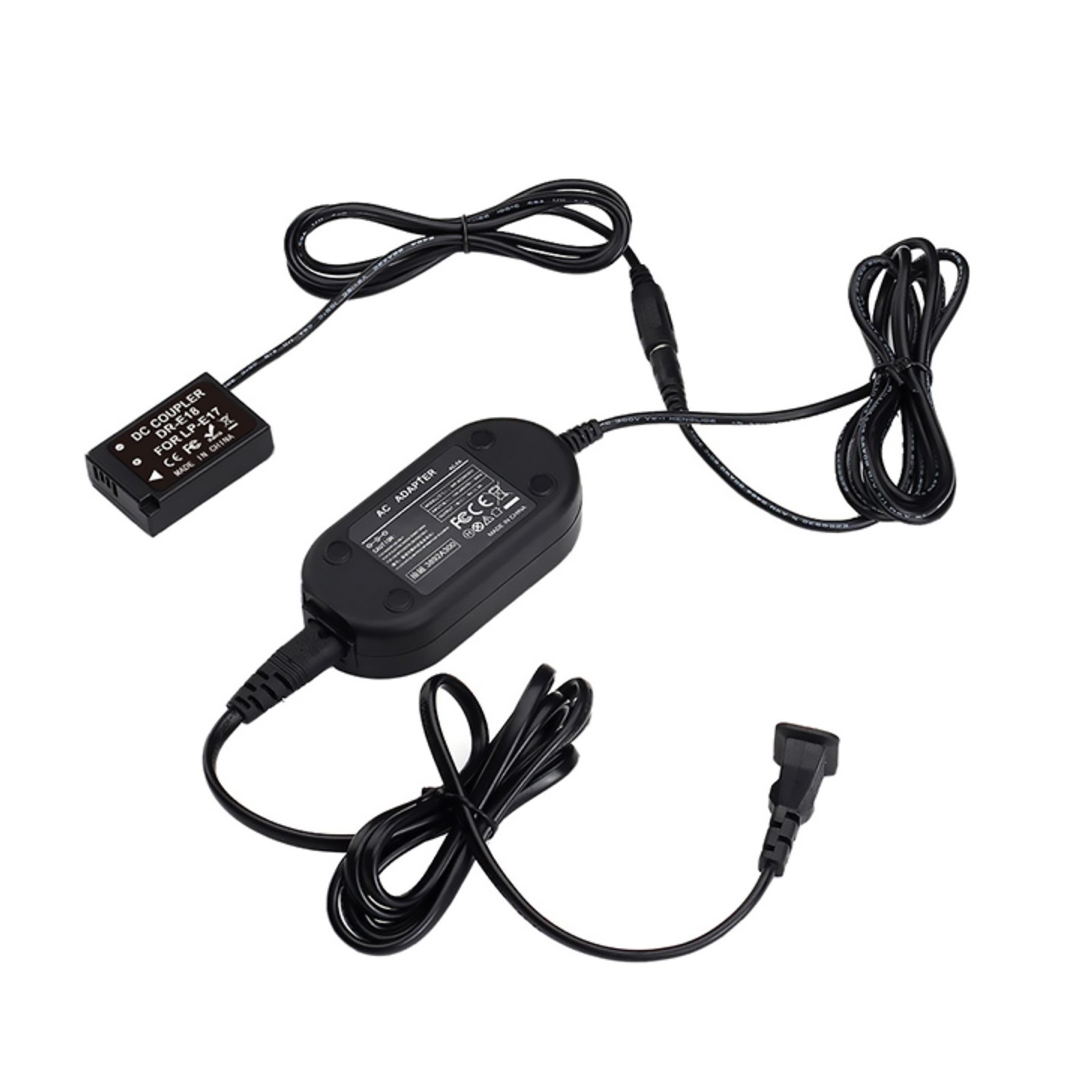 AC Power Supply Adapter for LP-E17 Dummy Battery DR-E18 Coupler For Canon T6s