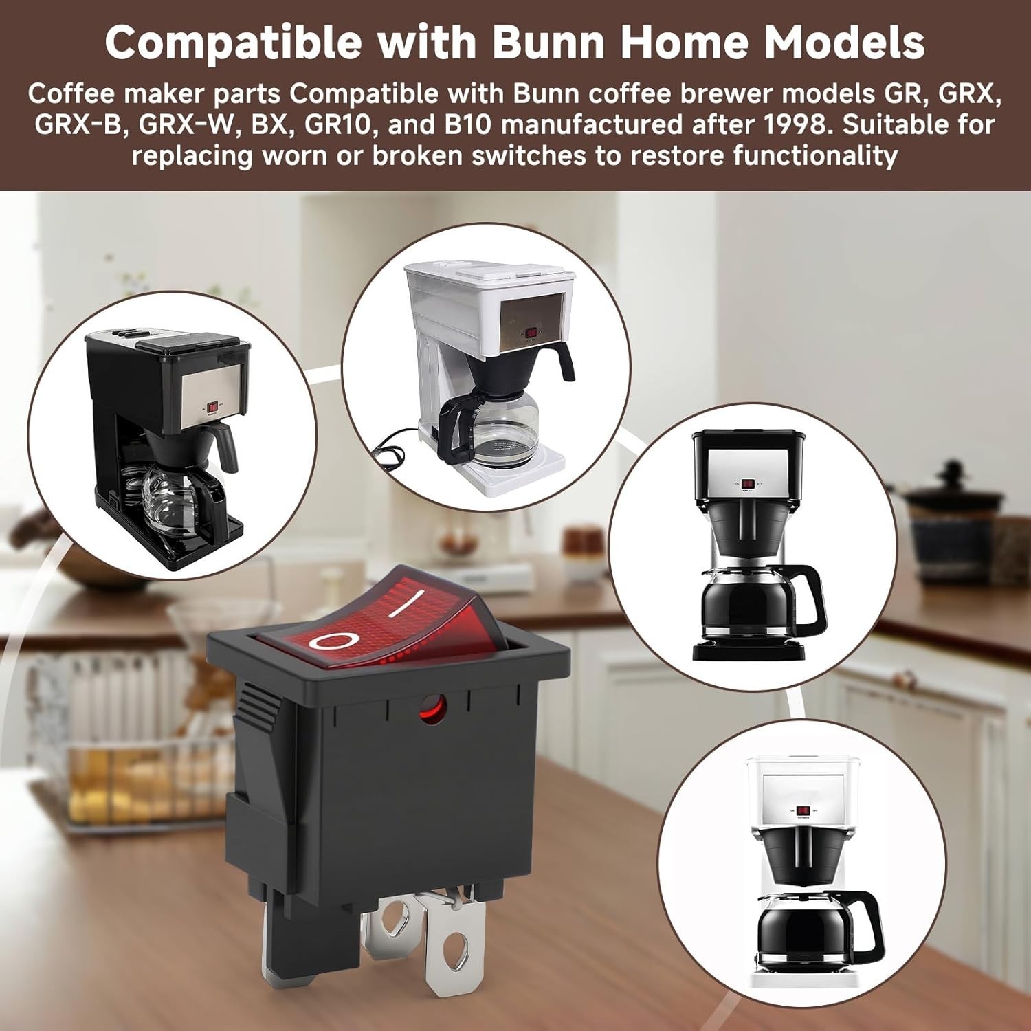 2pack for Replacement Warmer Switch Compatible with Bunn Coffee Makers GR, GR...