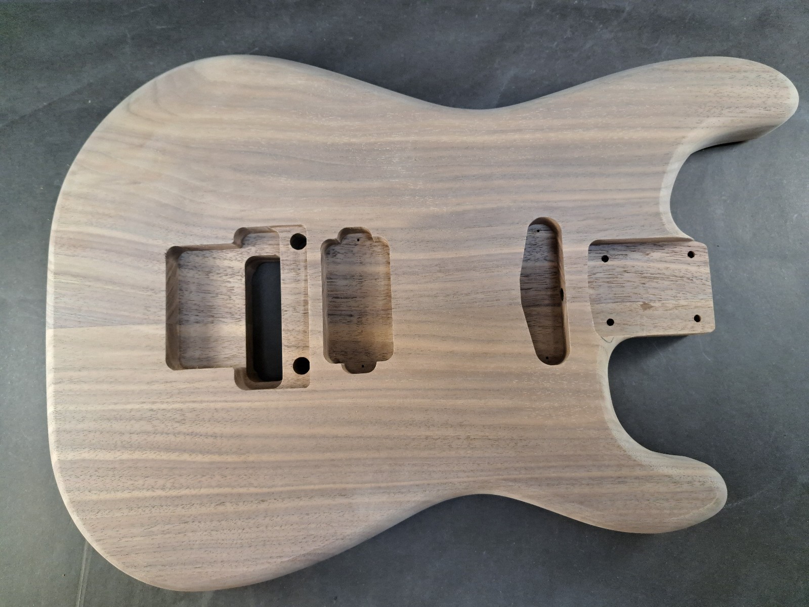 Unfinished Walnut HxS guitar body - for Fender Strat neck Floyd Rose - J2486
