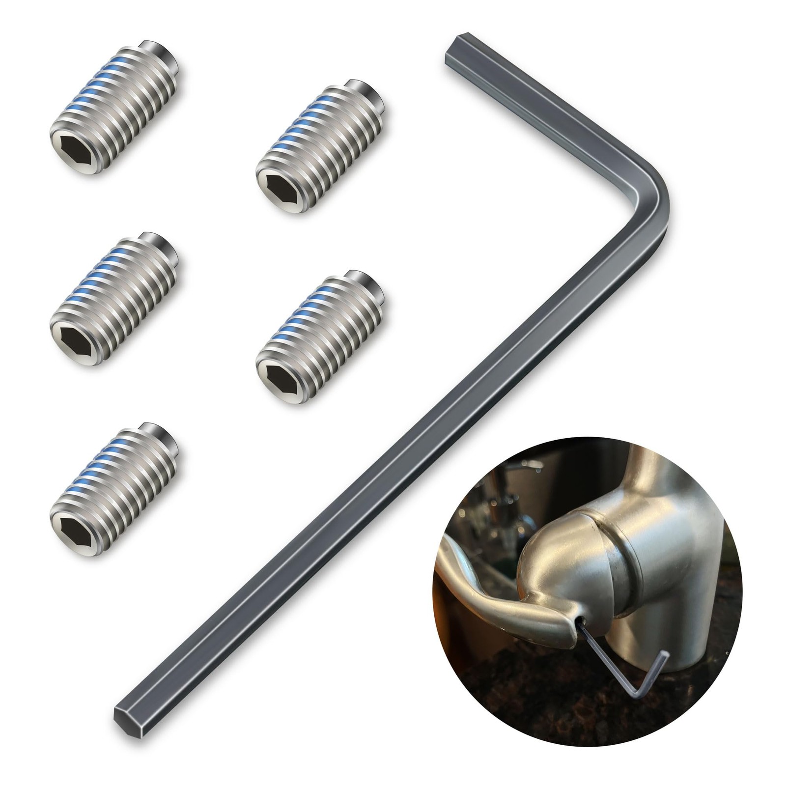 Enhon Set Screw Kit Compatible with 155023, 1/4 in x 1 in, Plain