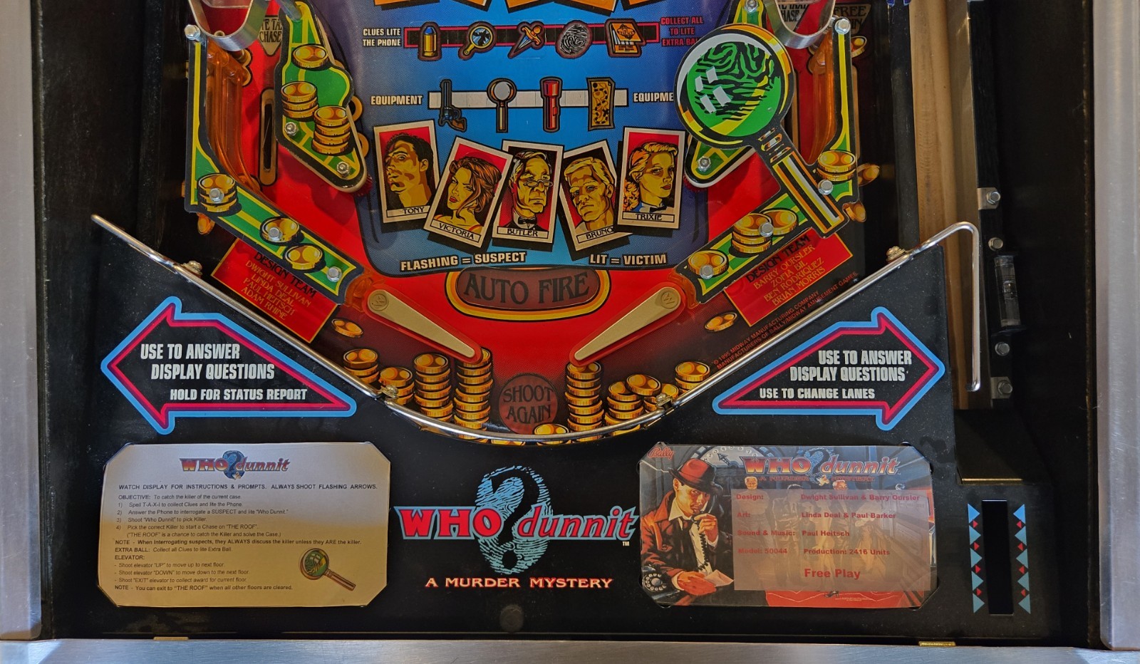 Refurbished Who Dunnit Pinball Machine (Bally) 1995