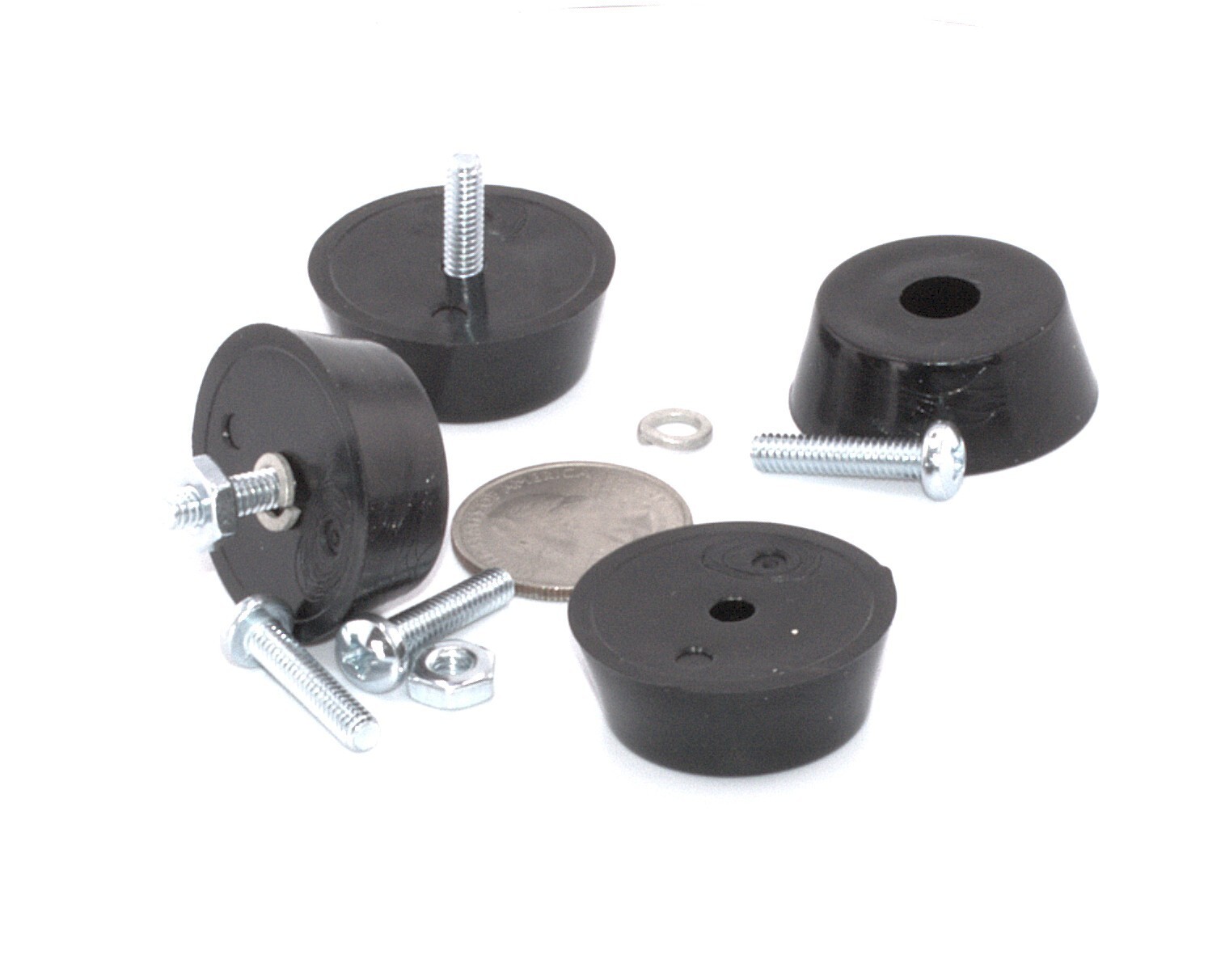 1-1/4" Diameter x 1/2" Tall TPR Rubber Feet w Screws Anti Vibration Mounts