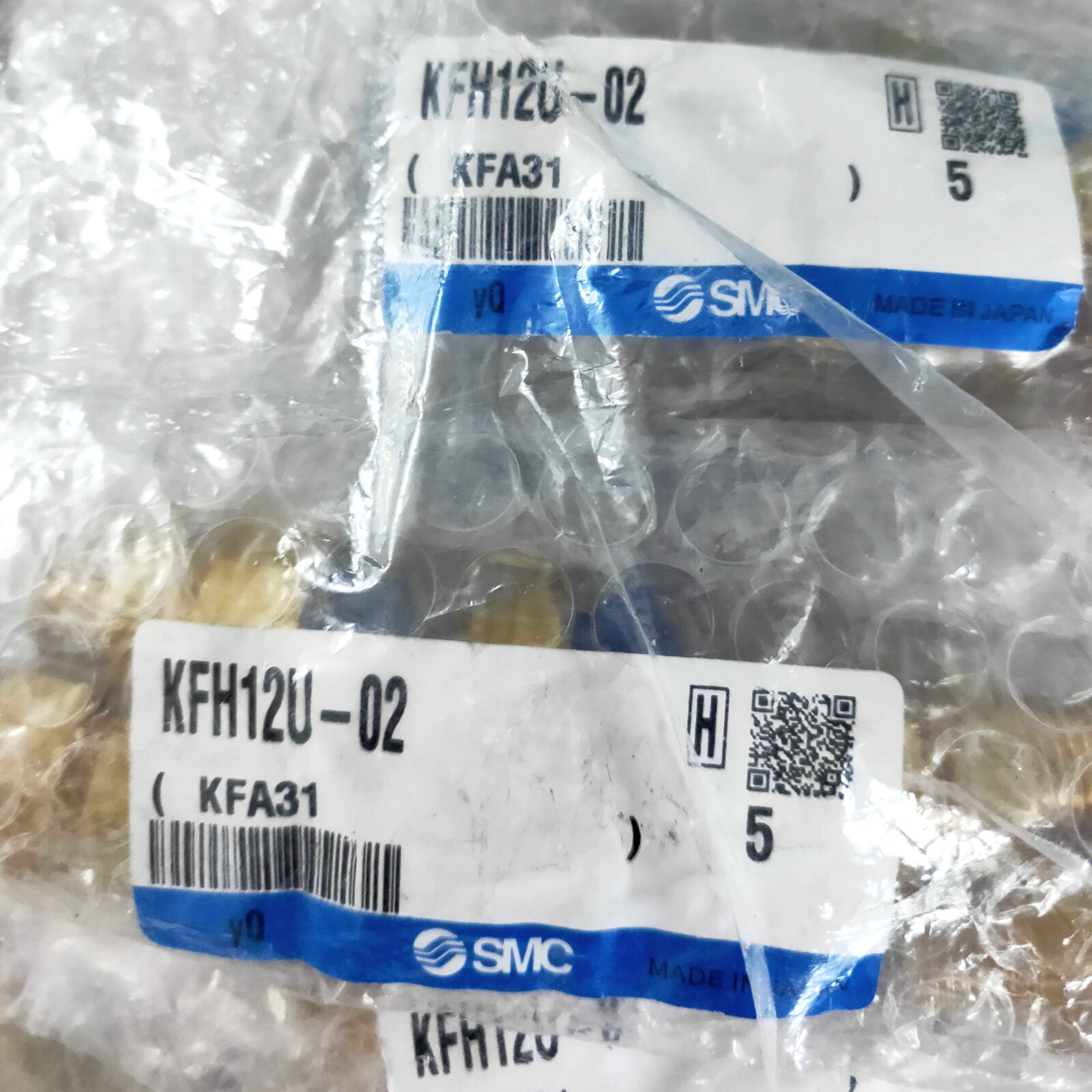 15PCS SMC KFH12U-02 Brass Embedded Fitting Flush Through Connector New ✦KD