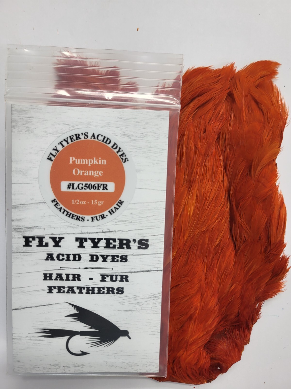 LUCKY7 Fly Tyer's Acid Dyes " Pumpkin Orange " 1/2oz-15gr for Hair-Fur-Feathers