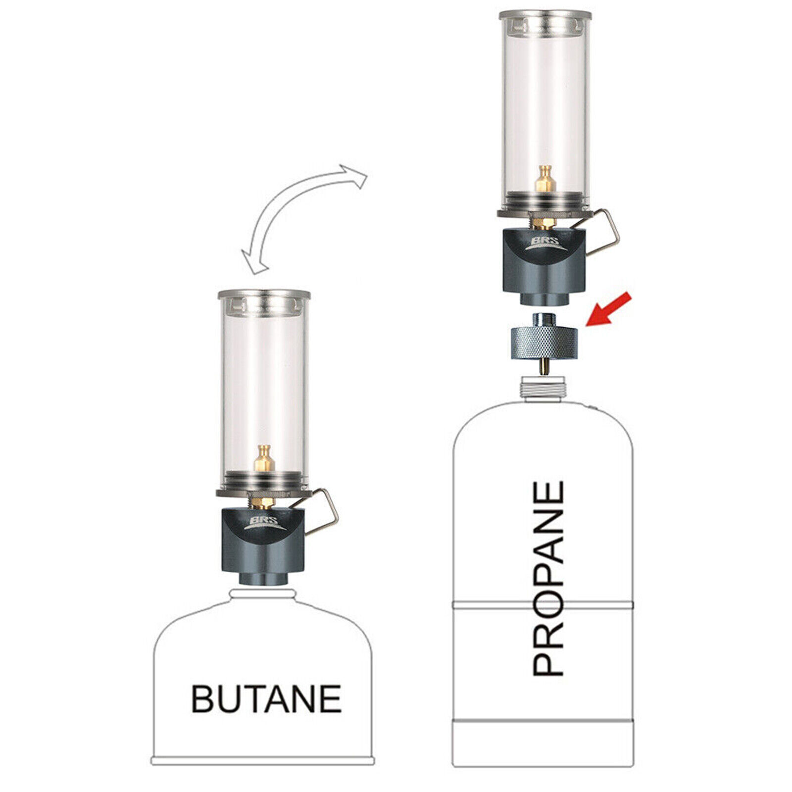 Camping Butane Gas Lantern Lamp Light Conversion Head O8C0