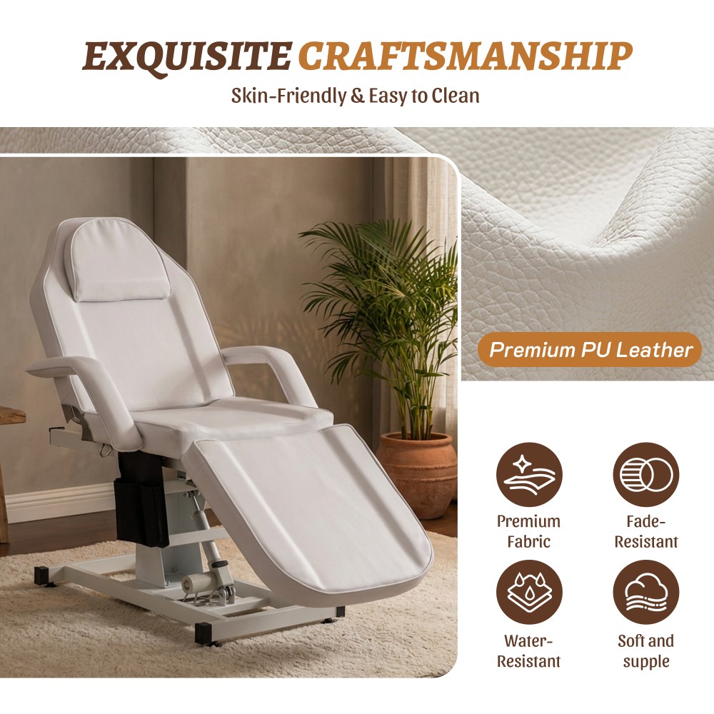 Electric Salon Bed 440LBS Massage Table Remote Control Adjustable PU Leather