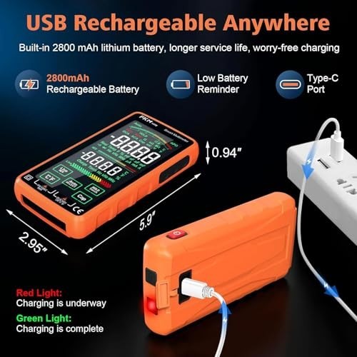 Digital Multimeter 5 Inch Touch Screen Rechargeable Auto Ranging TRMS 6000 Count