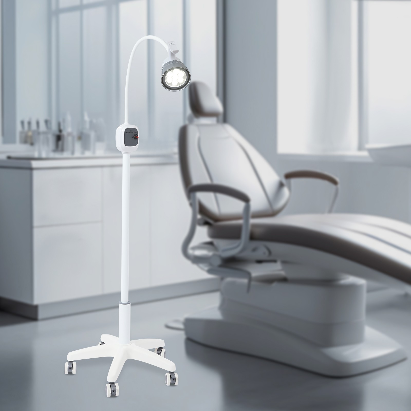 12W Dimmable LED Examination Lamp with Wheels for Surgical Use