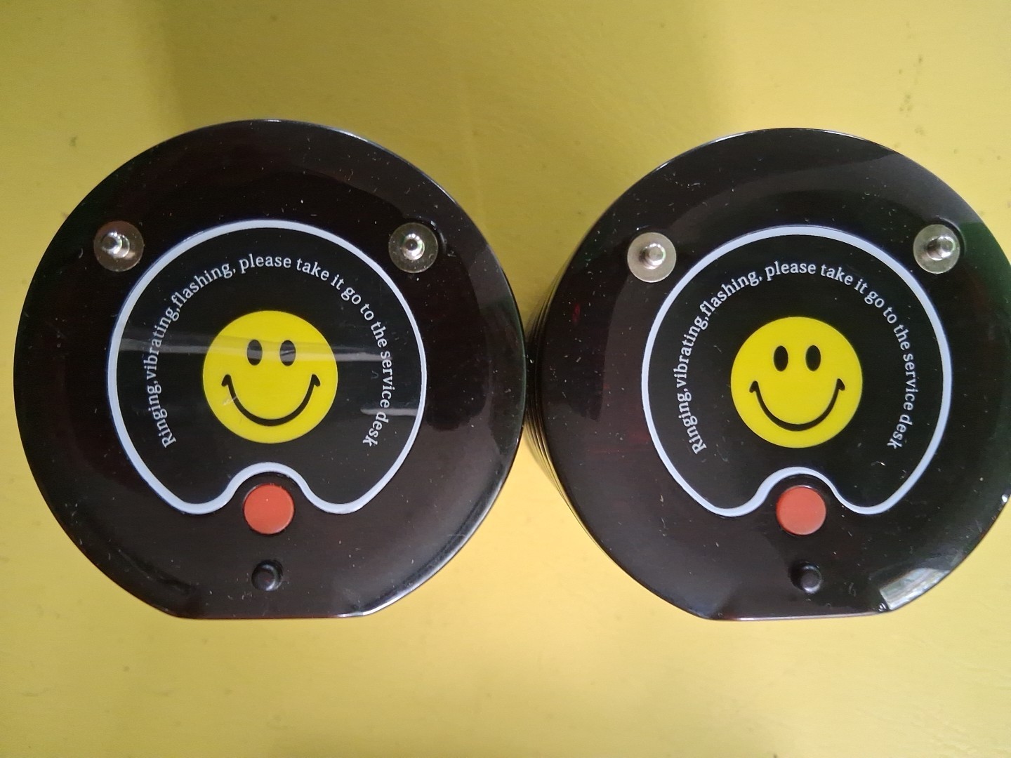 16 Restaurant Coaster Pager Guest Wireless Paging Queuing Calling Yellow Smiley