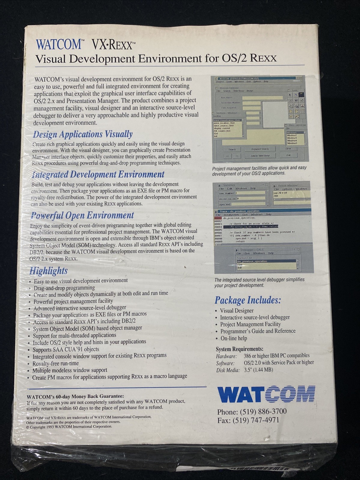 Watcom VX REXX Visual Development Environment for OS/2 Version 2.0