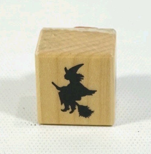 1999 PSX Halloween  Rubber Stamp Broomstick Witch A950
