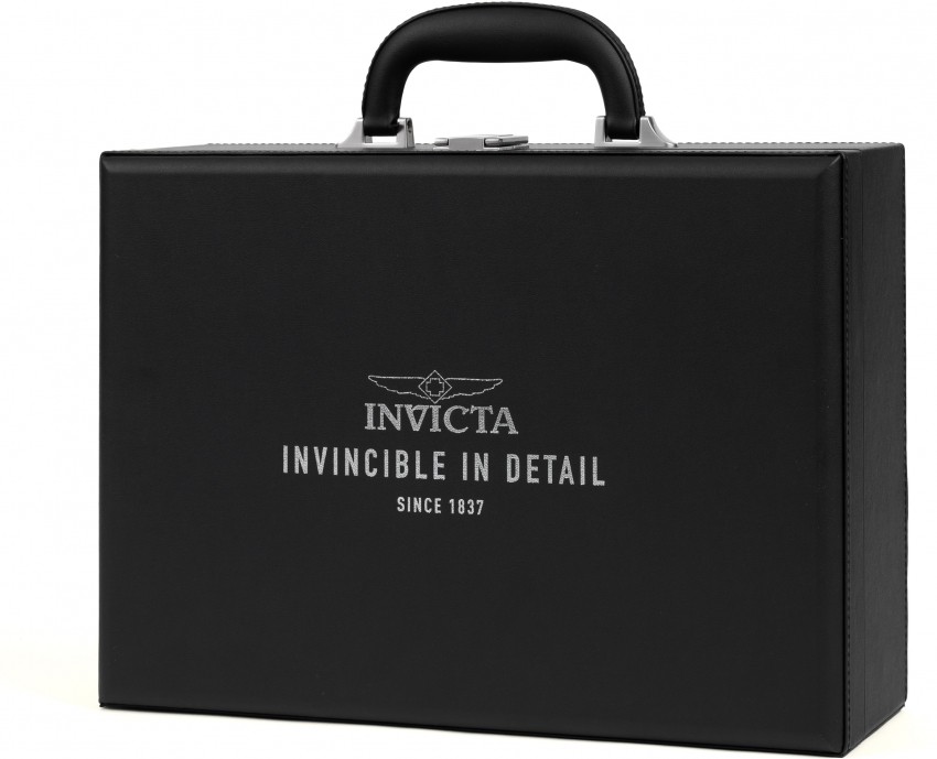 INVICTA EIGHT 8 SLOT Briefcase Black Watch Storage Box Collector Case 1837