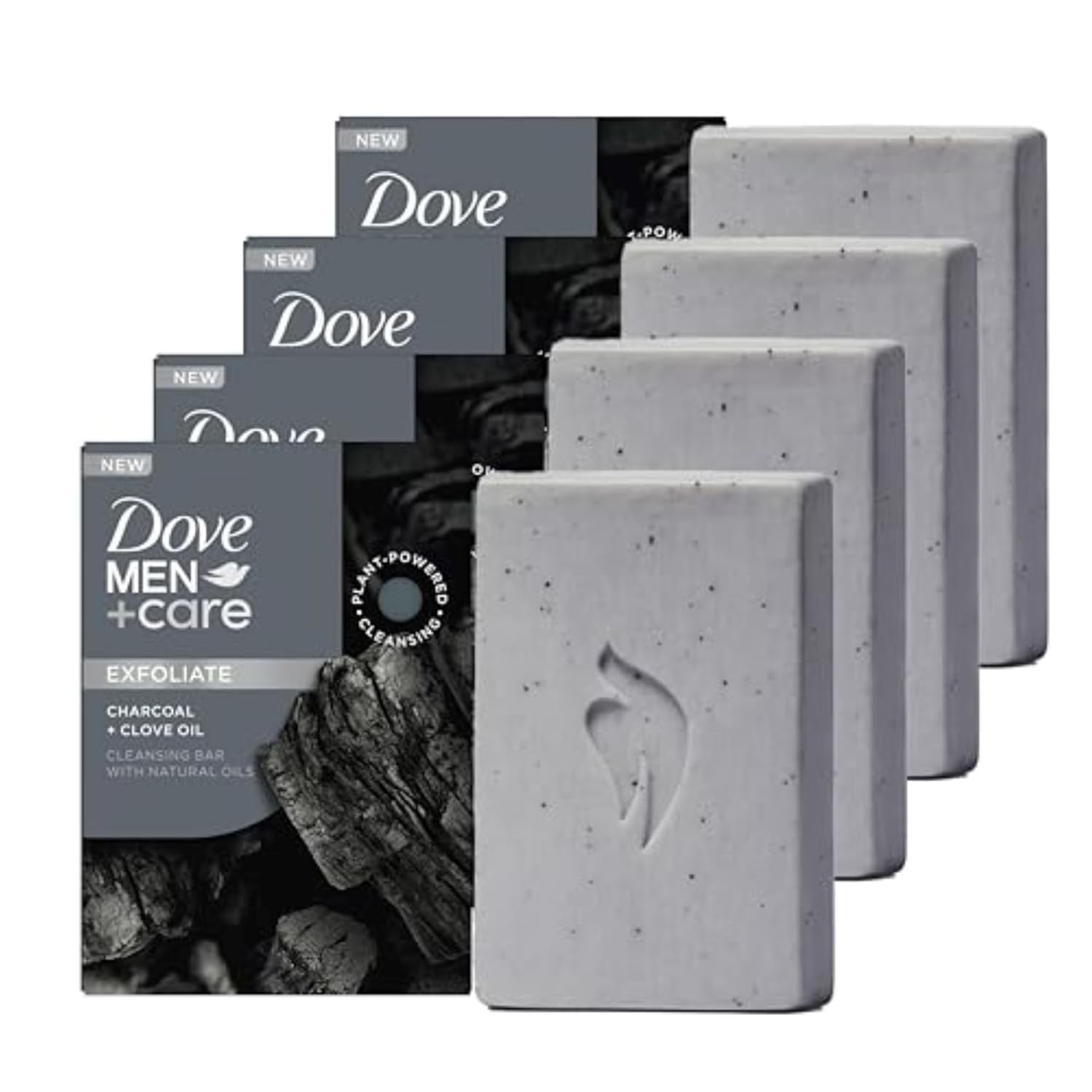Dove Men Care Charcoal Clove Oil Cleansing Bar 4 Ounce Pack of 4