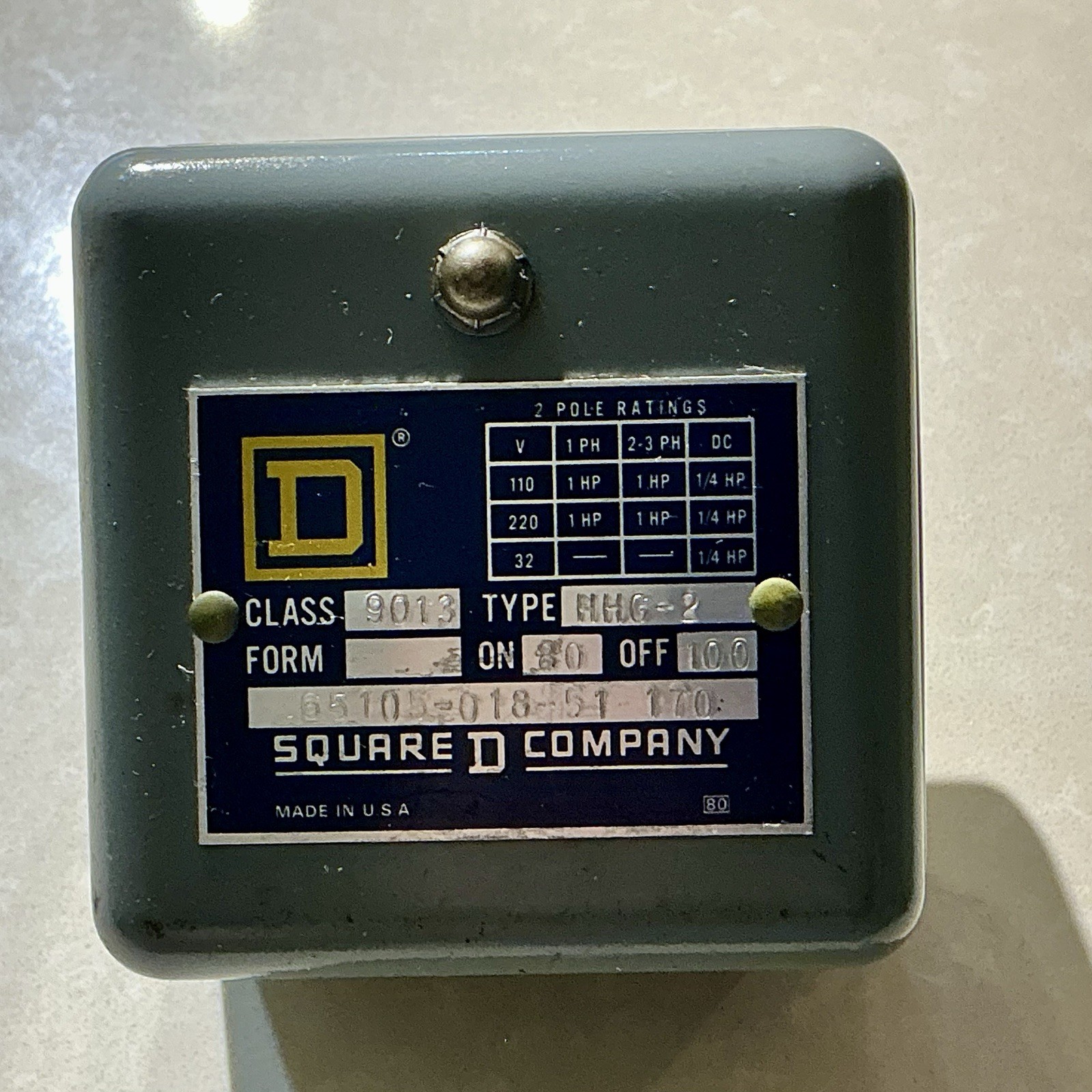 Square D Pressure Switch HHG 9013