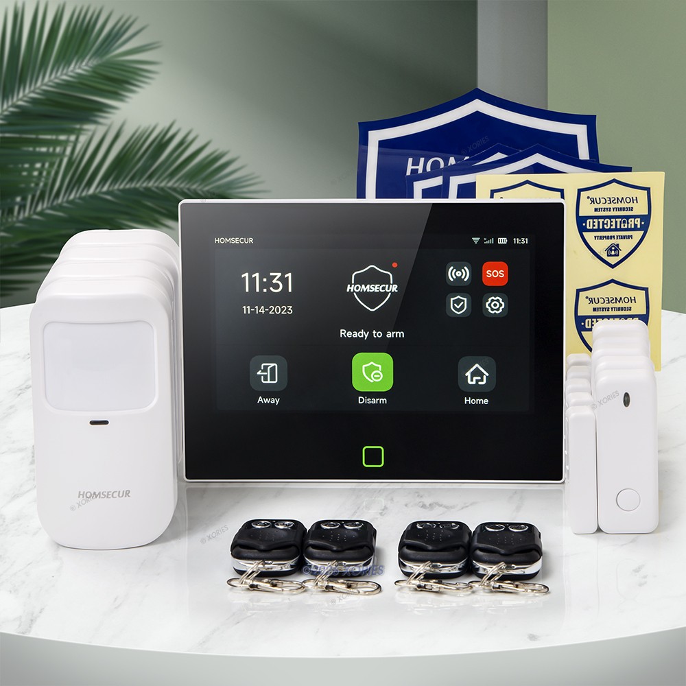HOMSECUR Wireless WIFI 4G LCD Burglar Alarm System Touch Screen+4 Pet-Immune PIR