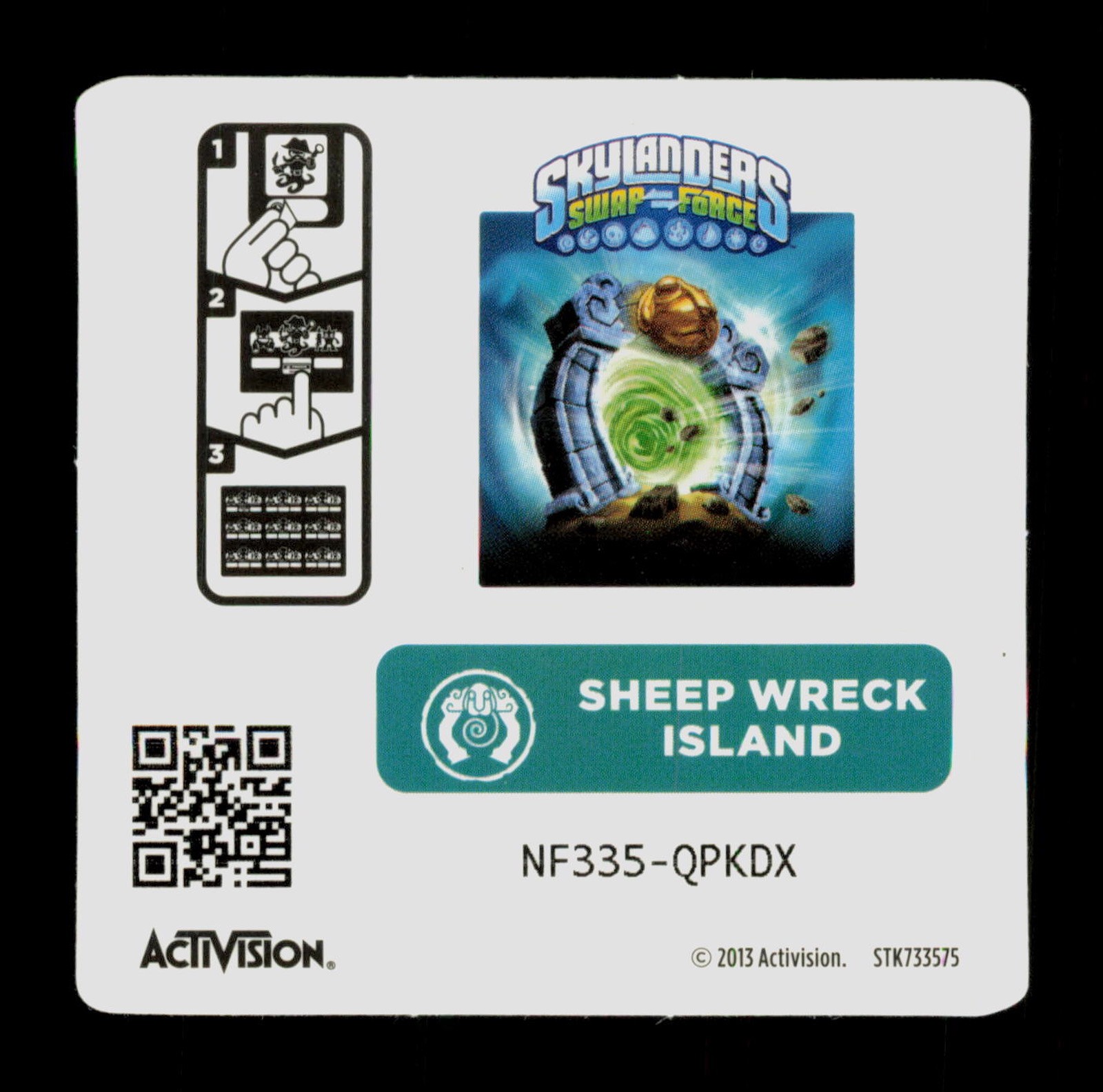 Sheep Wreck Island Skylanders Swap Force 2013 Activision Sticker