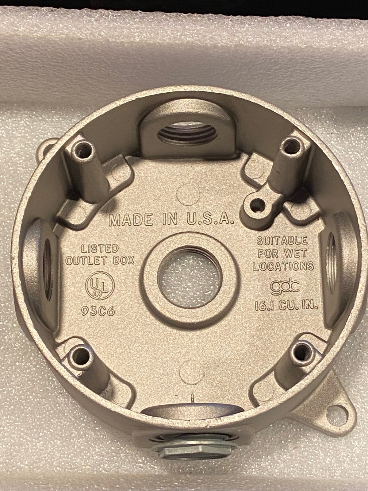 RAB 4" Round Cast Junction Box VXC *NEW/Open Box* ppp1