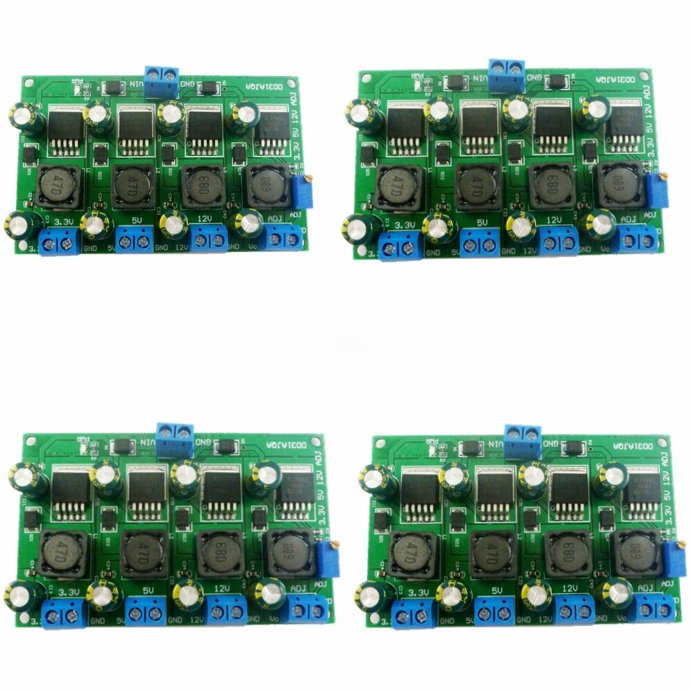 DC DC 3A 4CH 3.3V 5V 12V ADJ DC DC Step-Down Buck Converter Module LM2596