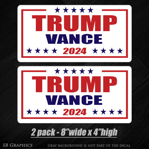 TRUMP VANCE PRESIDENT 2024 Bumper Sticker Vinyl Truck Car Vehicle Election x2