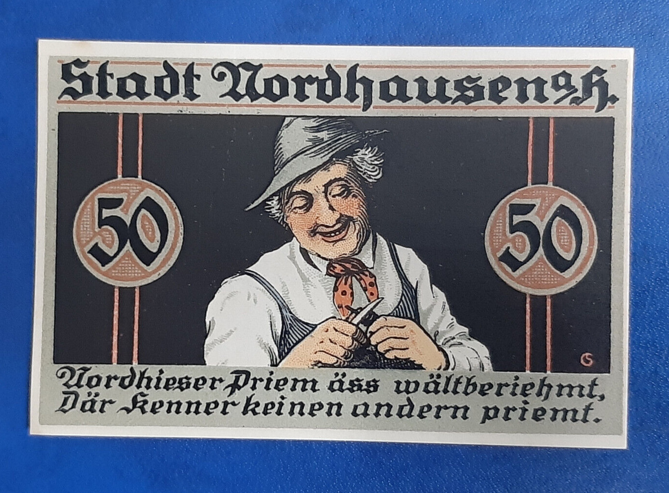 NORDHAUSEN NOTGELD 50 PFENNIG 1921 EMERGENCY MONEY GERMANY BANKNOTE (20317)