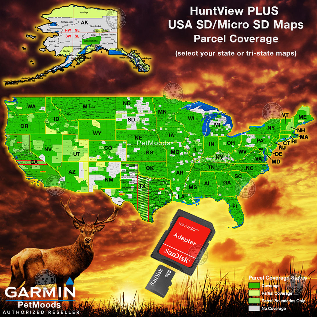 Garmin HuntView PLUS Map PENNSYLVANIA - MicroSD Birdseye Satellite Imagery 24K