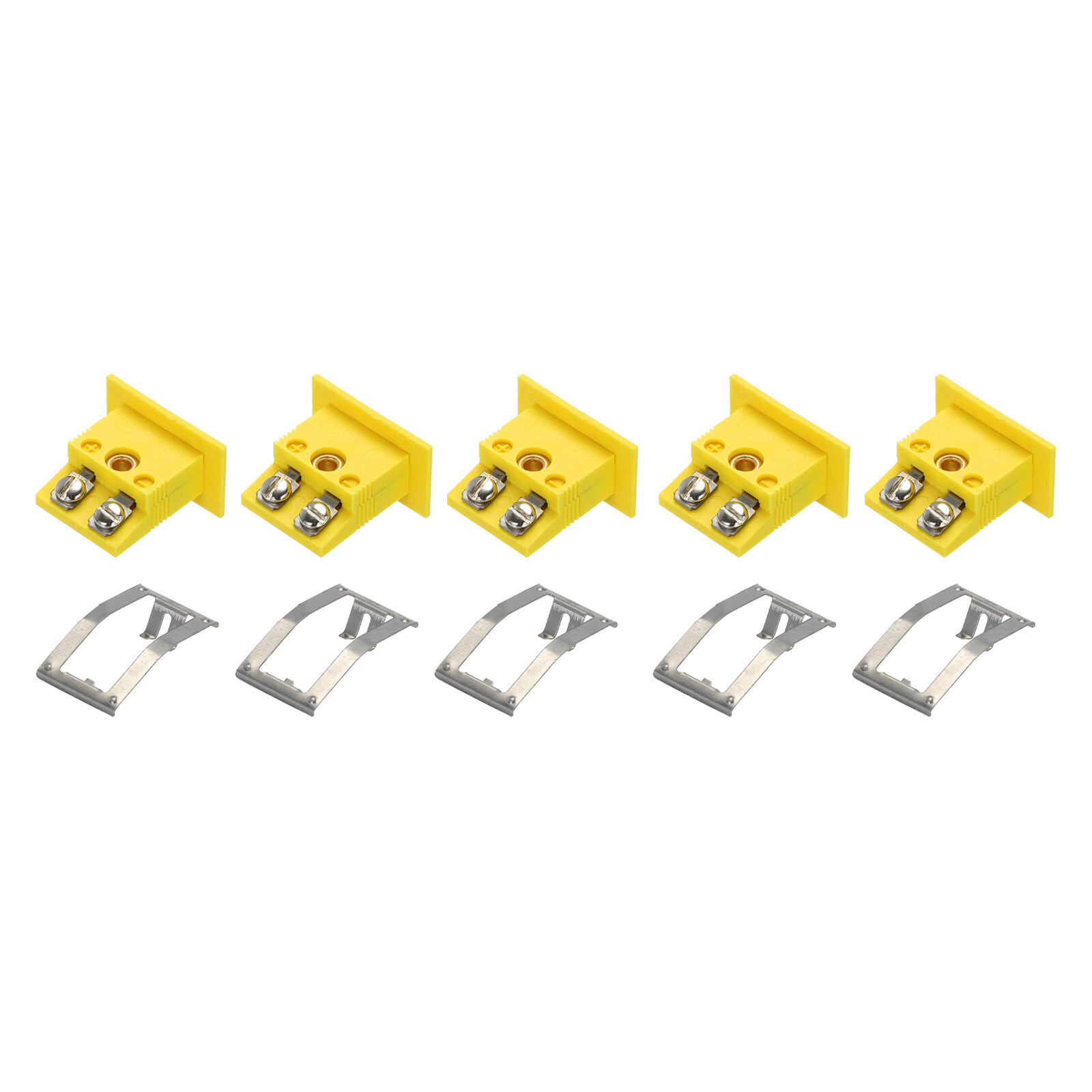 5Pcs K Type Panel Mount Thermocouple Female Mini Socket 220°C 428°F Yellow