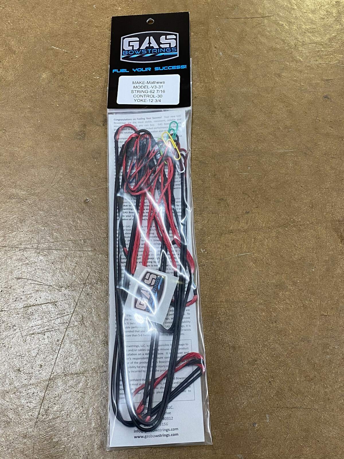 Gas Bowstrings Mathews V3 31 Bowstring And Cable Set W/ Speed Nocks Red/Black