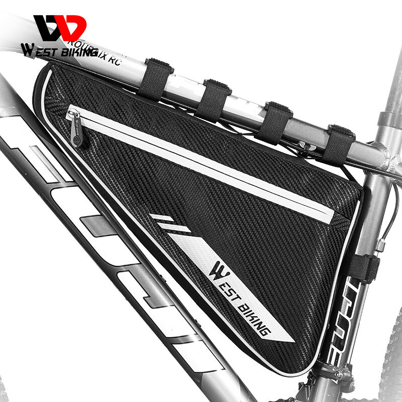WEST BIKING Bicycle Frame Bag Waterproof Reflective Bike Cycling Triangle Bag
