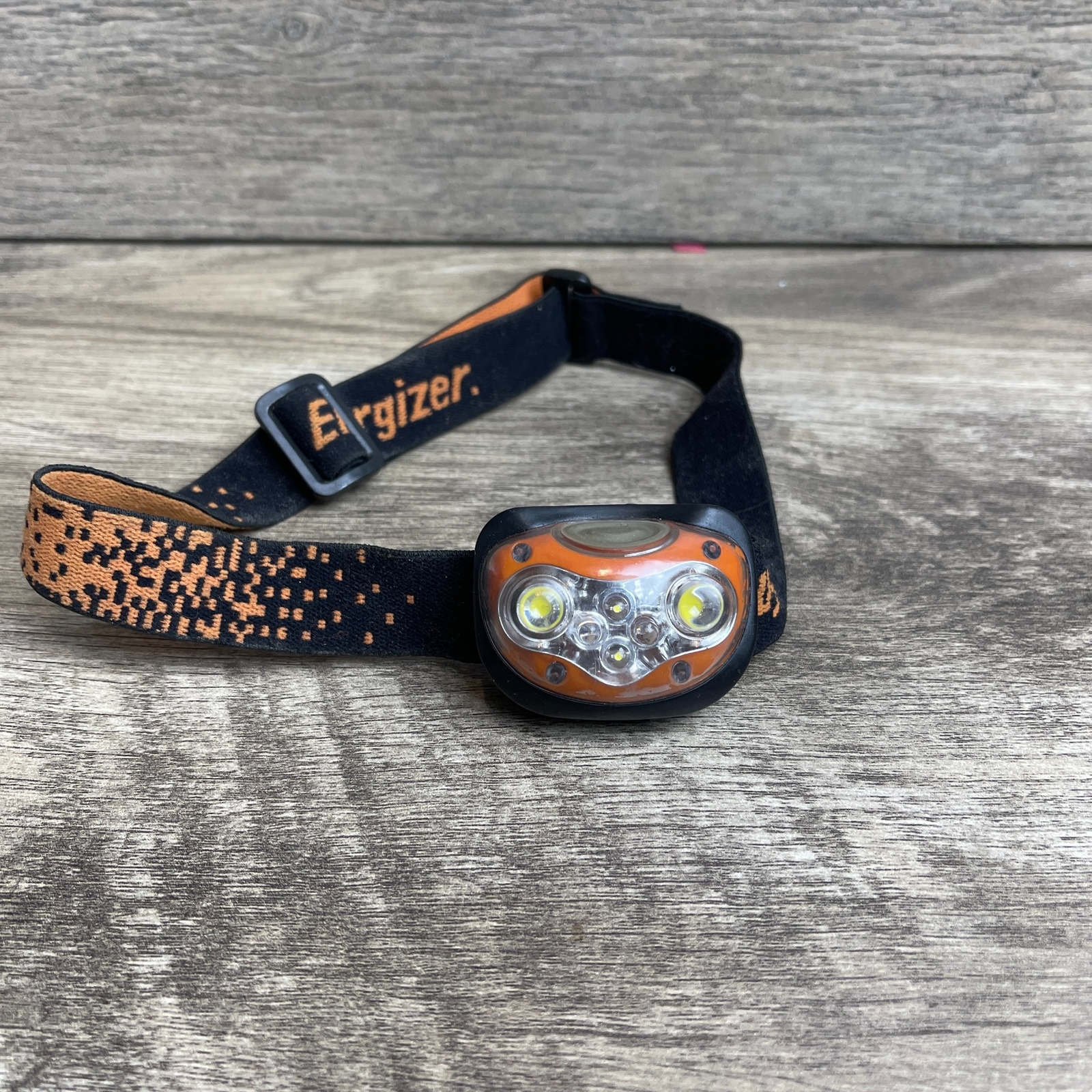 Energizer 6 LED Extreme Headlamp Orange & Black Adjustable Strap Battery Powered