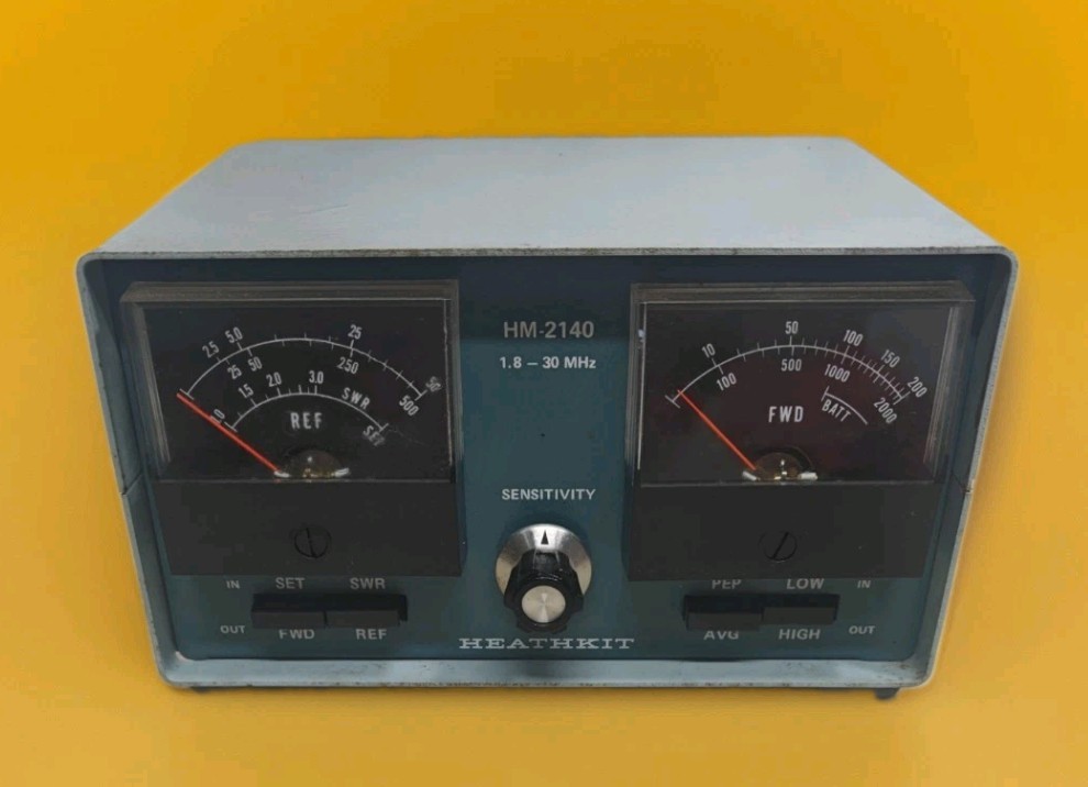 Vintage Heathkit HM-2140 HF Dual Watt Meter 2000w ham radio SWR Working!!