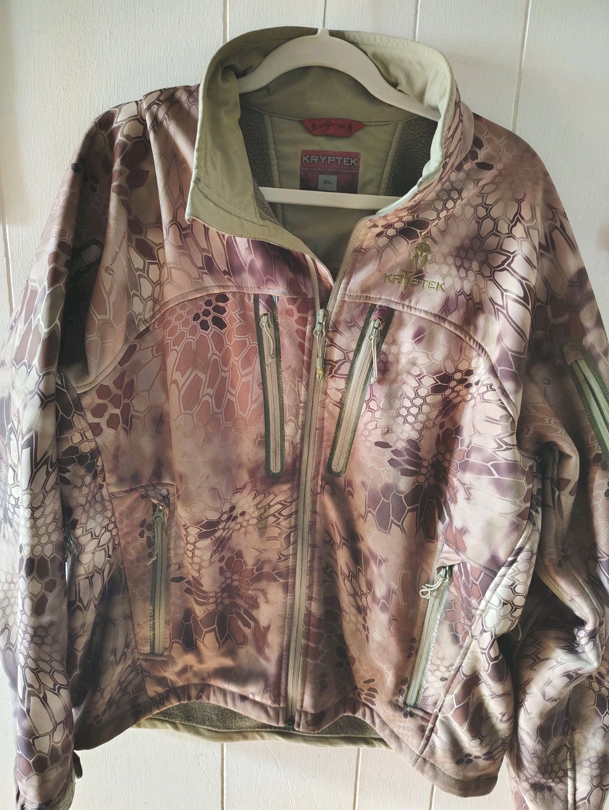 Kryptek NJORD Highlander Jacket Mens Sz XL Camo Windproof Softshell Hunting