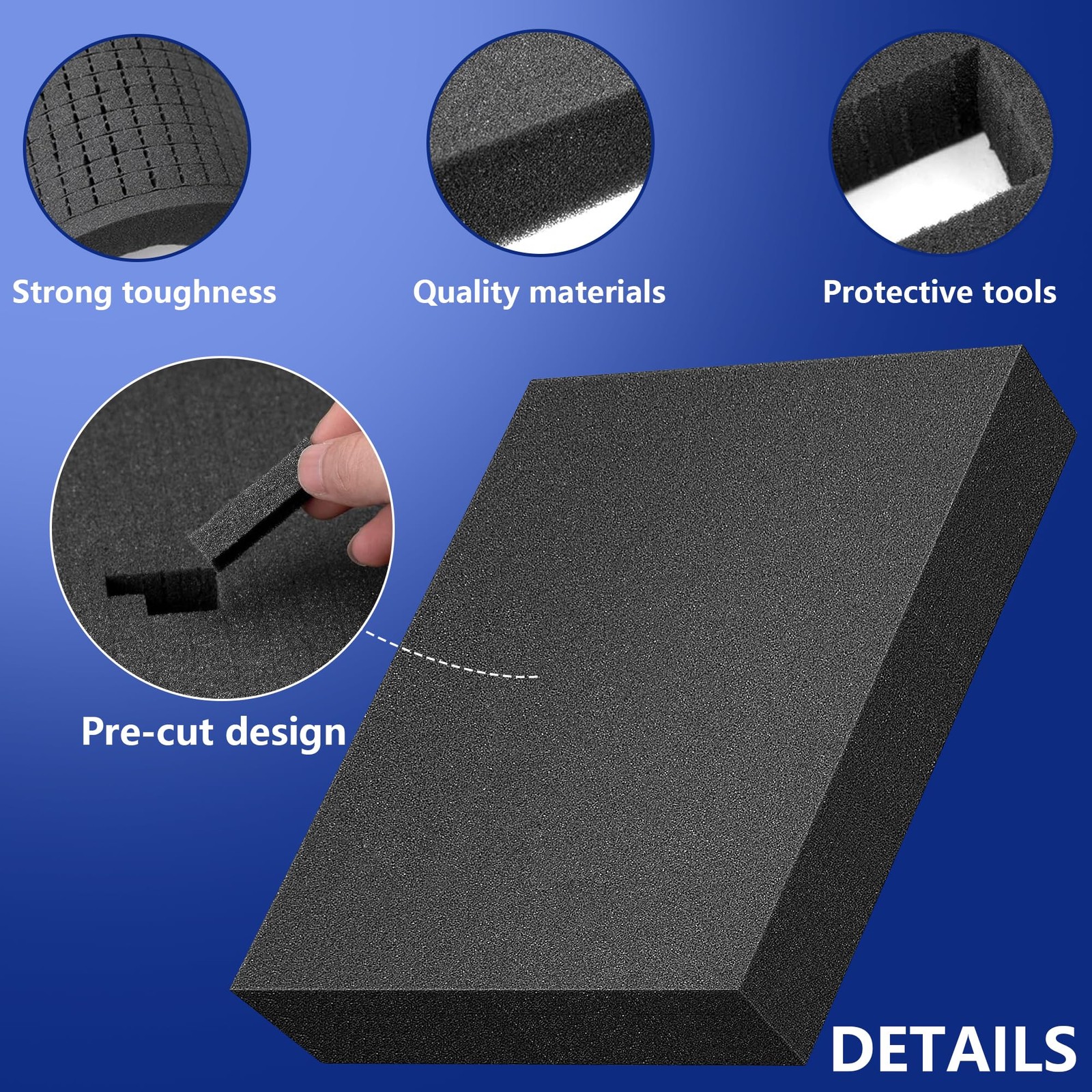 6 Pcs Pick Apart Foam Insert- 2 Sizes Pick and Pluck Foam- Pluck Pre Cube She...